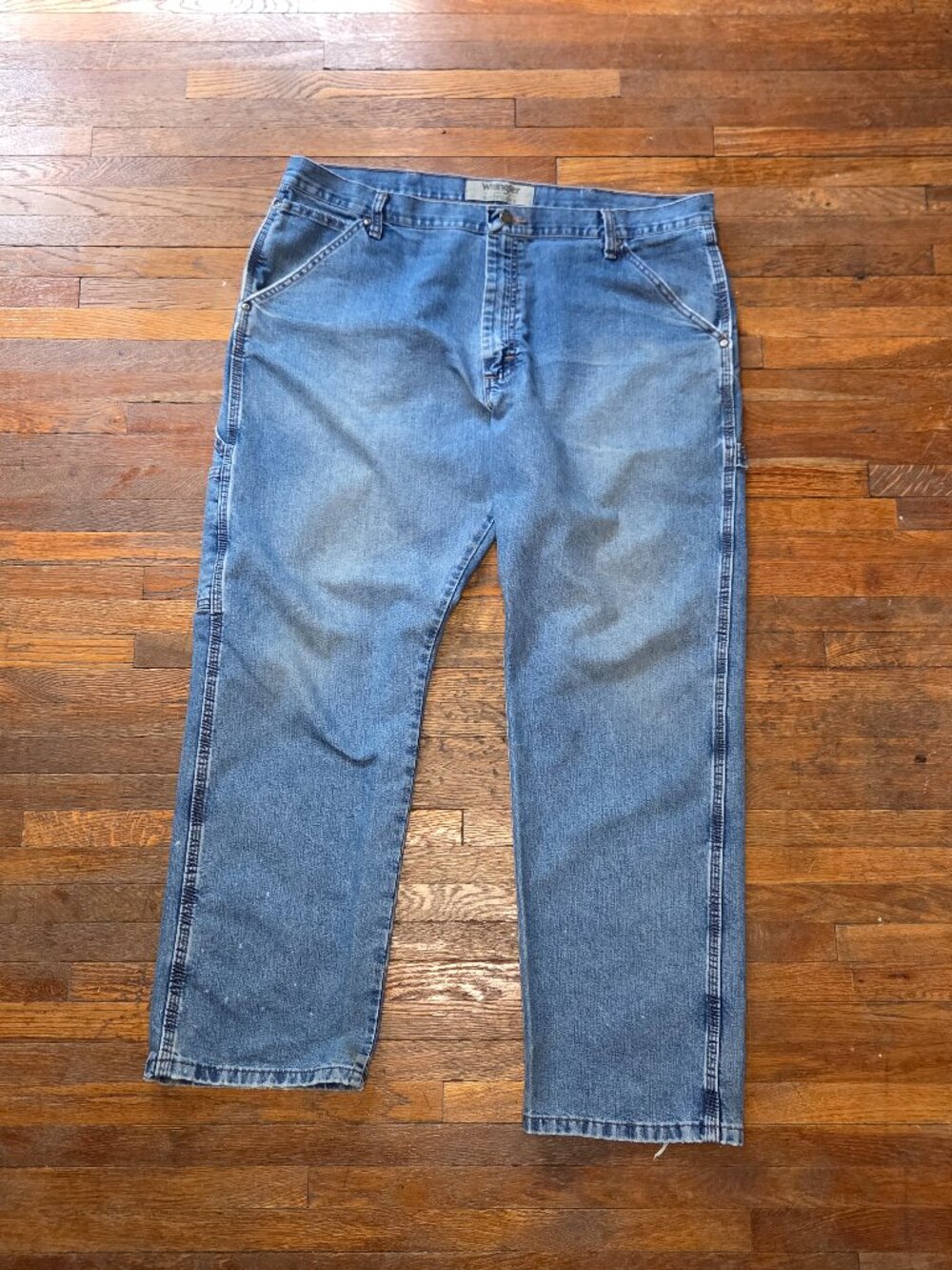 Vintage Y2K Wrangler Authentics Distressed Light Wash Carpenter Jeans
